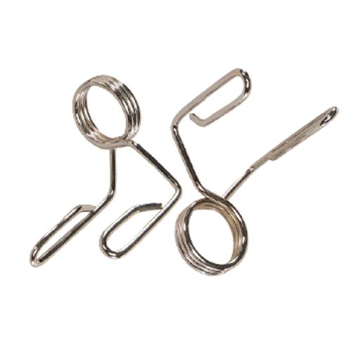 Power Systems Olympic Spring Barbell Collars, Pinch Spring Collars for Olympic Size Weight Training Bars, 2-Pack, Steel Chrome (50440)