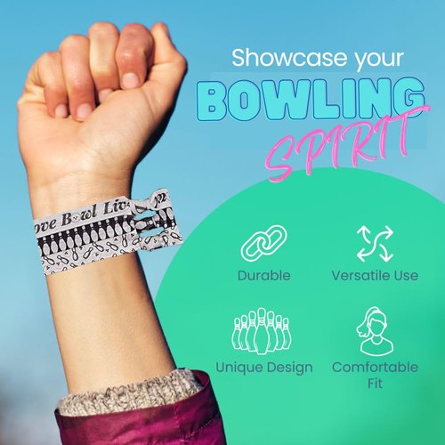 Bowling Hair Accessories, Girls Bowling Hair Ties, No Crease Bowling Ball and Pins Hair Elastics Set for Female Bowlers