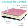 Vive Mobility Knee Scooter Pad Cover - Soft Plush Adult Sheepskin Memory Foam Cushion, Walker Accessory for Knee Roller, Padded Accessories Leg Cart Improves Comfort with Injury, Universal Fit (Pink)