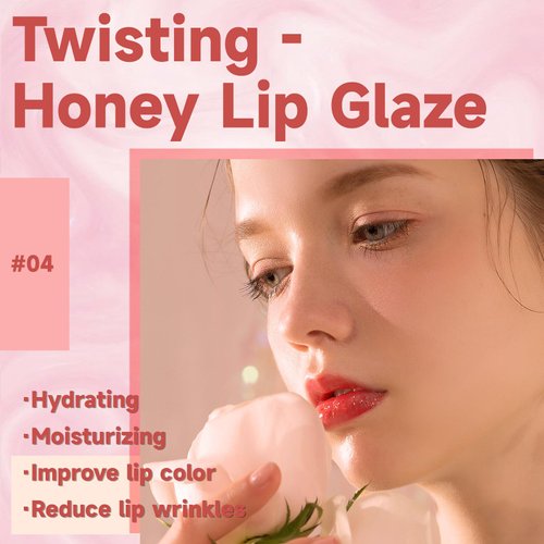 HOSAILY Hydrating Lip Butter Gloss, Plumping Glossy Tinted Lip Balm, High Pigmented Long Lasting Lip Glaze Liquid Lipstick, High-Shine Lip Stain Lip Care Korean Makeup for Women 04