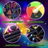 Neon Birthday Party Decorations Neon Happy 21st Birthday Banner Backdrop Glow in The Dark Party Decorations with UV Black Light Reactive for Let Glow Neon Birthday Blacklight Halloween Party Supplies