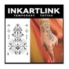 INKARTLINK Temporary Tattoos, 2 Sheets Medium Semi Permanent Tattoo Adult Art Design Waterproof Temp Tattoo Party Favors Realistic Look, No Adhesive, Lasts 1-2 Weeks Black (Henna Design)