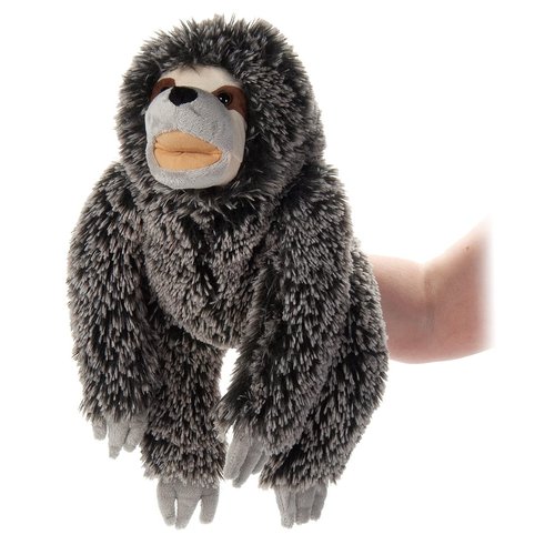 The Petting Zoo Sloth Hand Puppet Stuffed Animal Plushie, Gifts for Kids, Puppetz Animals, Sloth Interactive Puppets Plush Toy 12 Inches
