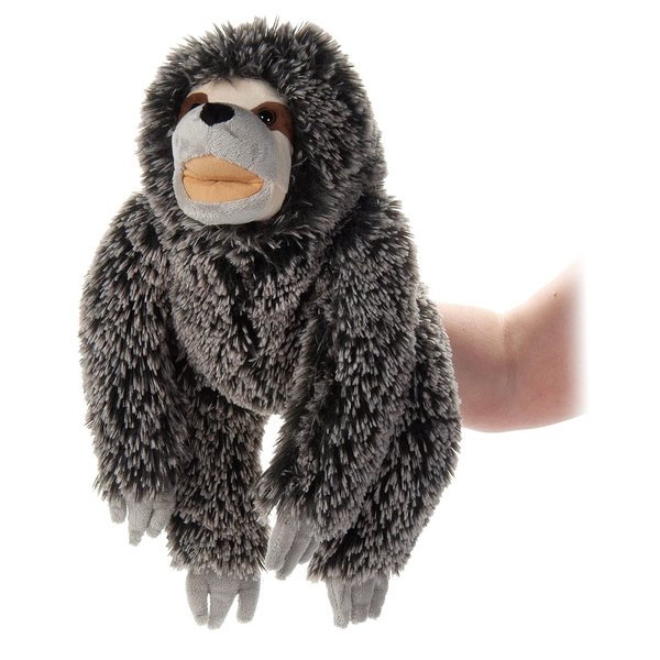 The Petting Zoo Sloth Hand Puppet Stuffed Animal Plushie, Gifts for Kids, Puppetz Animals, Sloth Interactive Puppets Plush Toy 12 Inches
