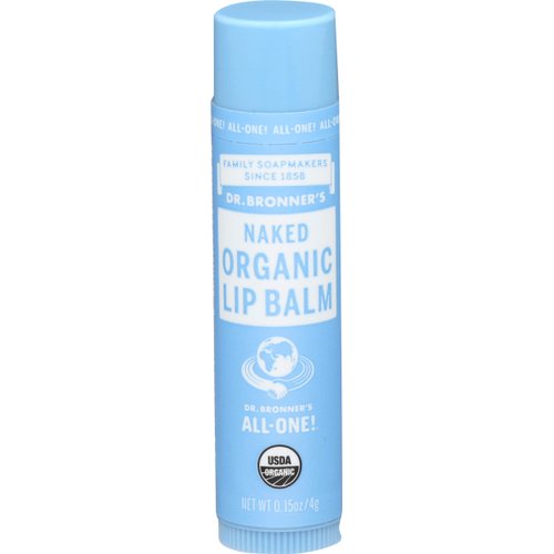 Dr Bronner's, Lip Balm Naked Organic, 0.15 Ounce
