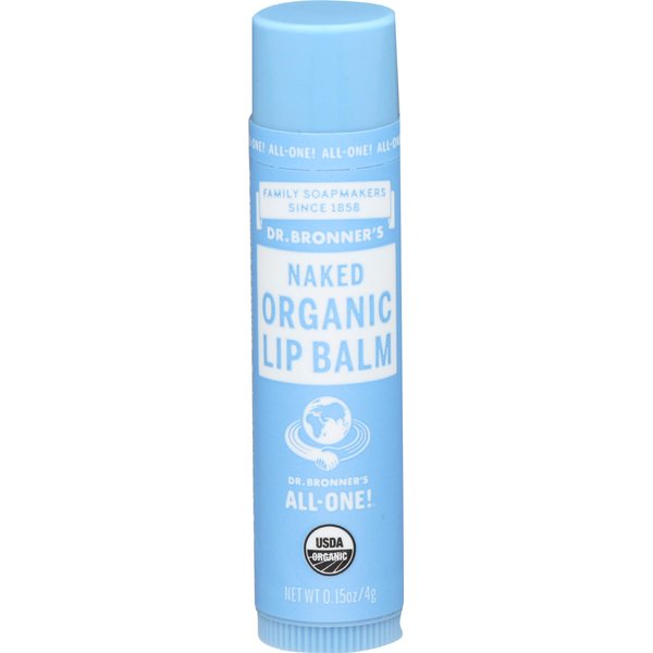 Dr Bronner's, Lip Balm Naked Organic, 0.15 Ounce