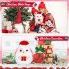 Mowatusy Christmas Plush - White Puppy Stuffed Animal Dog Toy and Santa Hat,Cute Christmas Stuffed Animals Party Decor,Christmas Birthday Gifts for Kids,Boys,Girls