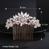 Hapibuy Rose Gold Clear Crystal Bridal Wedding Hair Comb Wedding Headpiece Hair Pins