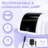 NXJ INFILILA Cordless Nail Lamp, Rechargeable UV LED Nail Lamp, 268W Fast Curing Wireless Nail Lamp with 36Pcs Lamp Beads for Hands & Feet, Quick Dry Gel Lamp for Salon & Home