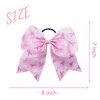 2Pcs Breast Cancer Awareness Cheerleader Bow Ponytail Holders Elastic Hair Tie for Cheerleaders Pink Ribbon Hair Bow for Women Hair Accessories for Breast Cancer Month