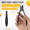 BEZOX Stainless Steel Toenail Clippers for Thick Toenails - Comfortable Rebound Thick Spring Toe Nails Clipper for Thick Nails for Seniors, Precision Fingernail Clippers for Men and Women - Black