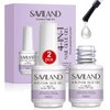 SAVILAND Gel Nail Glue 2 pcs 15 ML, 4-in-1 Nail Glue Gel Set, Upgraded Glue on Nails, Fake Nails & Press on Nails, Gel Base Strengthen for Nails, Replacement for Nail Glue, Nail Repair Treatment