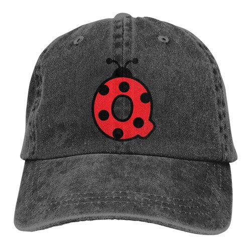 Toddler Baseball Hats for Boys Girls Age 3-10 Years, Cute Ladybug Alphabet Letter Q Kids Summer Cap, Christmas Birthday Gifts for Son Daughter Nephew Black