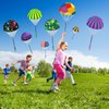 utosday Parachute Toy Outdoor Flying Parachute for Kid, Throwing Parachute Toy with Small Figures, Hand Throw Soliders Flying Toys Parachute for Boys Kids Birthday Party Favors (6PCS)