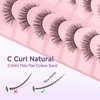 Natural Lashes False Eyelashes 15mm Wispy Eyelashes with Thin Band 3D Volume False Lashes Soft Strip Lashes Pack C Curl Natural Eyelashes Fake Lashes 7 Pair EVENTILL