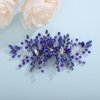 Aimimier Bridal Royal Blue Crystal Hair Comb Sapphire Hair Piece Prom Party Festival Wedding Hair Accessories for Women and Girls