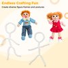 170 Pcs Doll Armature Set with X Y Connectors - Doll Skeleton 16mm Flexible Ball Socket Joints, DIY Plastic Body Model Figure Frame for Stuffed Animals Bear Dolls