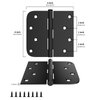 goldenwarm 3 Pack 4in Black Door Hinges Interior Door Hinges Black Matte 4 x 4 Inch with Square & Round Corners, Iron Material