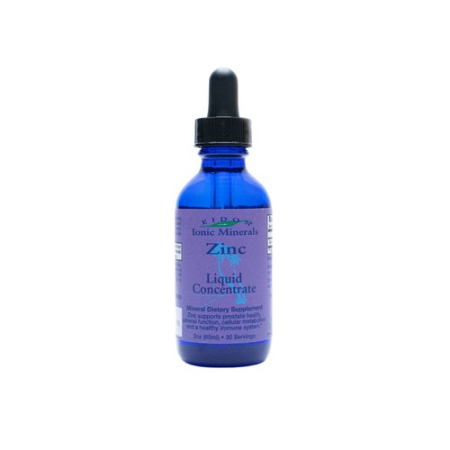 Eidon Ionic Minerals Liquid Zinc Concentrate - Ionic Zinc Supplement Drops for Adults and Kids, Support Immune System, Hair and Skin, Liver and Kidney Health, Relieves Stress - 2 oz
