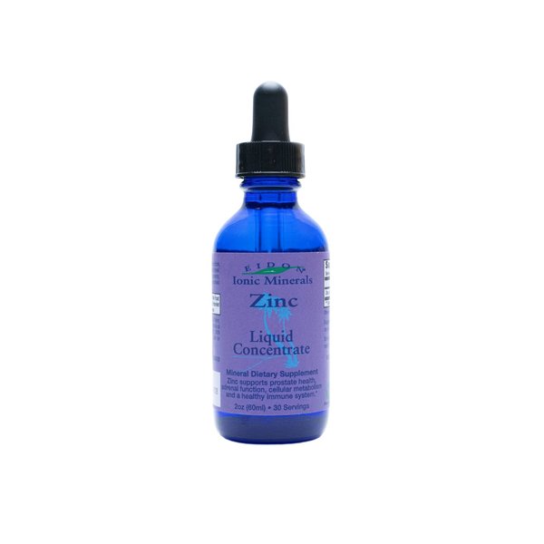 Eidon Ionic Minerals Liquid Zinc Concentrate - Ionic Zinc Supplement Drops for Adults and Kids, Support Immune System, Hair and Skin, Liver and Kidney Health, Relieves Stress - 2 oz