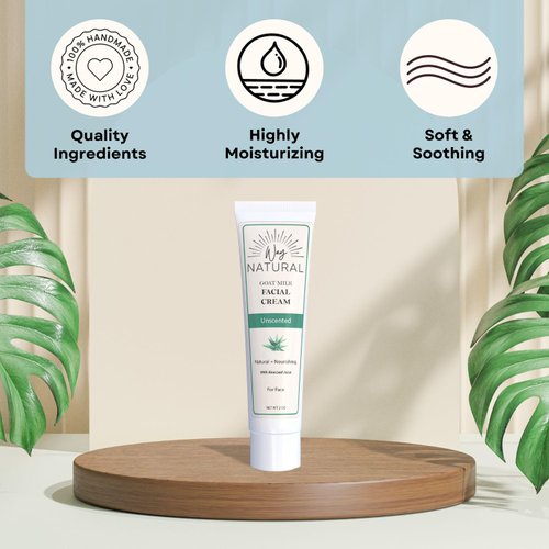 Way Natural Goat Milk Face Cream - Goat Milk Lotion, Unscented - 77% Organic, Real Goat Milk Moisturizer/Face Cream - Natural Lotion for Women & Men - Face & Body Lotion, Goat Milk Cream - 2oz Tube