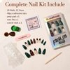 GLAMERMAID Green Press on Nails Medium Almond, Nude French Tip Fake Nails Stiletto, Natural Short Oval Amber Tortoise Stick on Nails Gel, Gloss Acrylic False Nail Tip, Reusable Nail Kit for Women Gift