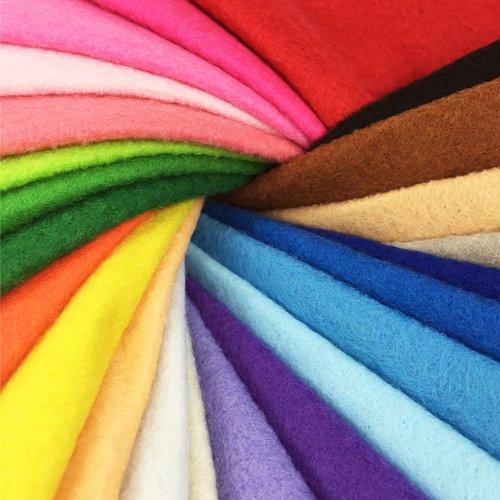 24pcs Thick 1.4mm Soft Felt Fabric Sheet Assorted Color Felt Pack DIY Craft Sewing Squares Nonwoven Patchwork (15 * 15cm)