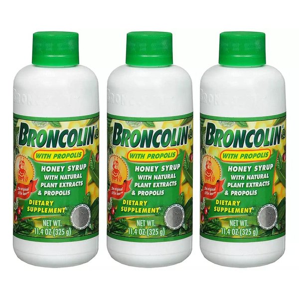 Broncolin : Cough Suppressant With Propoleo 11.4OZ (Pack of 3)