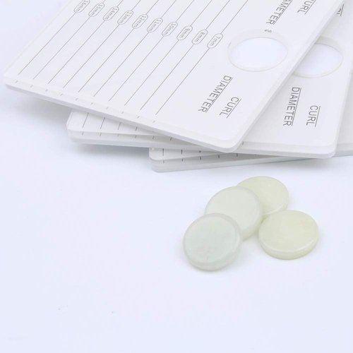 HERSQUEEN 2-in-1 Eyelash Extensions Adhesive Glue Pallet Holder With Jade Stone Acrylic Lash Tile Hand Plate Lash Pallet White Lash Tray Holder Display