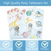 80 Pcs Space 2nd Birthday Party Supplies, Two the Moon Plates Napkins Forks Tableware Kit for Outer Space Man Galaxy Astronaut Theme Boys 2nd Birthday Party Supplies Decorations-20 guests