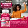 2 Pack Magnesium L-Threonate Gummies - 2000mg for Brain, Muscle & Nervous System Support. Sugar-Free Raspberry Flavor, 120 Count for Kids & Adults