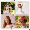 COMNICO Glitter Bow Hairpin, 3Pcs Sequins Hair Clip Fashion Bow Hairpin Red Sequins Sparkly Lace Mesh Alligator Ponytail Holder Christmas Halloween Party School Accessories for Girls and Women