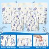 ArowlWesh Blue and White Floral Bird Party Favor Bags - 50Pcs Plastic Sketch Birds Flowers Candy Treat Gift Bag with Handles Blue and White Snack Goodie Bags for Wedding Birthday Party Supplies Decor