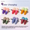 MIZHSE Color Changing Nail Polish Pearl Mood Changing Nails Polish Glitter Drawing Shell Thread Soak off LED Glitter Thermal Nail Gel Polish for Nail Salon Home DIY Manicure Set 6 Colors