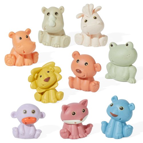 BYKASIST Baby Bath Toys for Babies 6-12 Months 9 Pack No Hole Wildlife Animal Mold Free Bath Toys Safe and Non Toxic Water Play Kids Preschool Education Toy Learning Skills for Bathroom