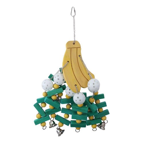 GetCoupon Resistance to Chew Bird Chewing Toy, Funny Multi-Color Banana Shape Practical Parrot Cage Bite Toys, Reduce Bird Boring