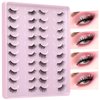 Half Lashes Natural Look Fluffy False Eyelashes Wispy 4 Styles Cat Eye Lashes 3D Natural Volume Accent Lashes 20 Pairs Pack by Yawamica