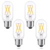 AIELIT 40 Watt Equivalent LED Bulb, E26 Base, Energy Efficient 4W, Soft Warm White 3000K Dimmable 400lm Tubular T14 T45 Edison LED Light Bulbs for Pendant Sputnik Vanity Chandeliers Ceiling, 4 Pack