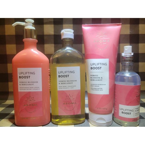 Generic 4 x Aromatherapy Uplifting BOOST NEROLI BLOSSOM Bergamot Lotion Cream Body Wash Mist