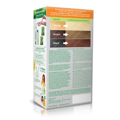 Nisha Creme Hair Color Permanent Hair Dye Color Kit With Improved Creme Formula for 100% Gray Coverage Ammonia Free Hair Color Dye for Rich Bright Long lasting Hair Color - Light Blonde (Pack of 3)