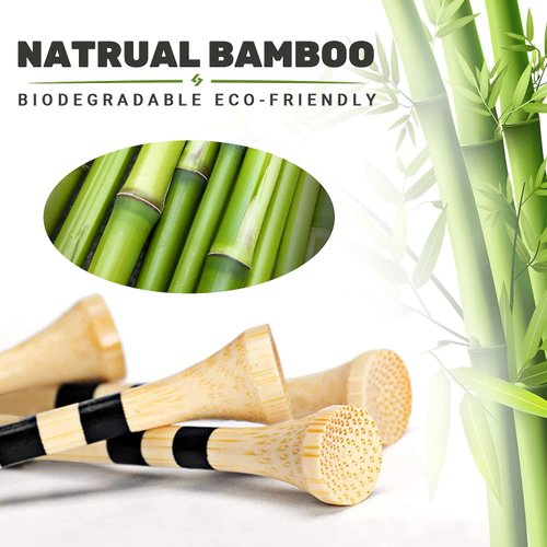 SAPLIZE Bamboo Golf Tees 150 pcs (3-1/4"), Biodegradable Material, More Durable and Stable, Reduce Side Spin and Friction