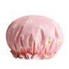 4 Pcs Daisy Bath Cap Double Layer Waterproof Shower Cap Elastic Band Bath Hats Hair Protection Cover Cap for Girls and Women