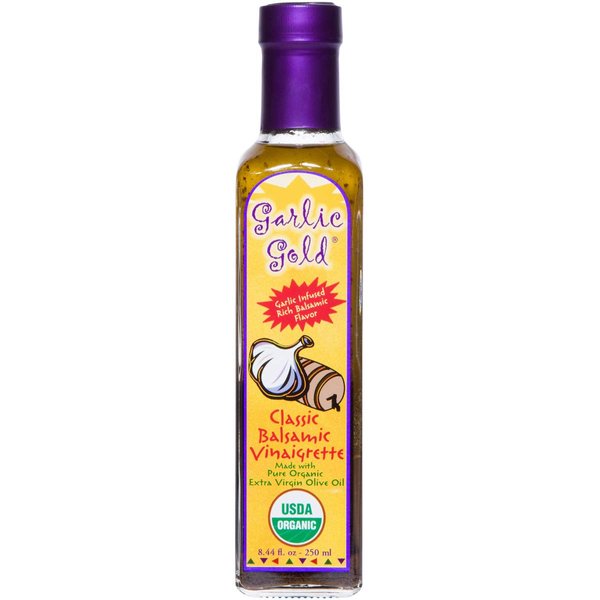 Organic Balsamic Vinaigrette Salad Dressing, Dip & Marinade USDA Organic Certified Garlic Gold, Soy Free 8.44 fl oz