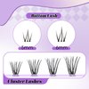 WENDY Lashes Clusters DIY Eyelash Extension Kit - D Curl 40D & Bottom Lashes with Bond and Seal Tweezers Black Cluster Eyelash Extensions Wispy Soft Individual Lashes, Suitable for Beginners, 10-16 MM