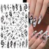 10 Sheets Gothic Nail Stickers 3D Self-Adhesive Nail Decals Art Design Holographic Stars Moon Snake Nail Art Sticker Decoration for Women Manicure Tips Acrylic Nails DIY Nails Art Supplies