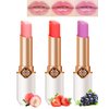 Color Changing Lipstick Queen Set-Strawberry Peach Grape Labiales Magico Lip Balm Lip Stain,Hydrating Lip Tinted Gloss,Long Lasting Waterproof PH Mood Magic Temperature Color Change Lipstick for Women