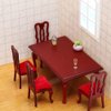 1 Set Vintage Dining Chair Set Mini Furniture Miniature Toy Miniature Furniture Miniature Table Stool Miniature House Table Chairs Furniture Model Tiny House Furniture