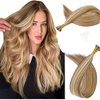 MioYio I Tip Hair Extensions Human Hair 30G/Pack Virgin Hair Itip Human Hair Extensions #P7/60A Pre Bonded I Tip Real Hair Extensions Long Straight Chocolate Brown to Caramel Blonde 20Inch