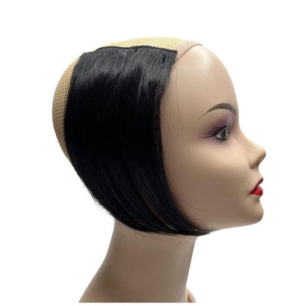 2pcs 100% Human Hair Short Thick Hairpieces Adding Extra Hair Volume Clip in Hair Extensions Brazilian Virgin Hair Topper for Thinning Hair Women and Men 2 packs Lot (8 inch, Natural Black)