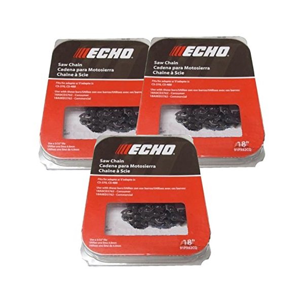 Echo 91PX62CQ-3 Pack of 3 Chainsaw Chain 18 Inches